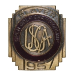 1957 US Open at Inverness Club Contestants Badge - Dick Mayer Winner