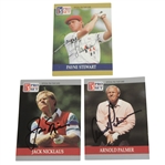 Jack Nicklaus, Arnold Palmer & Payne Stewart Signed Pro Set cards JSA ALOA