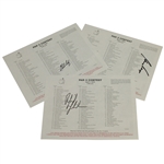 Phil Mickelson, Player & Coody Signed 2004 Masters Par 3 Pairing Sheets JSA ALOA