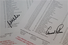 Arnold Palmer & Mike Weir Signed Masters Sunday Pairing Sheets - 2002 & 2003 JSA ALOA