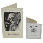 Byron Nelson Signed Philadelphia Country Club Scorecard with Funeral Program JSA ALOA