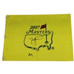 Zach Johnson Signed 2007 Masters Flag with Inscription JSA ALOA