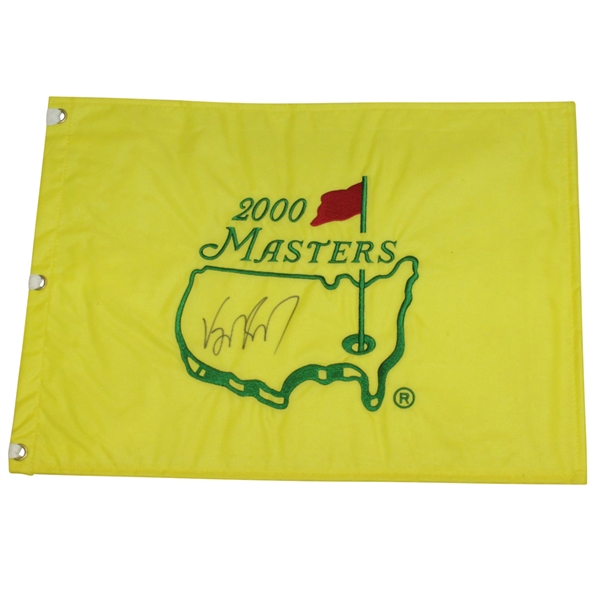 Vijay Singh Signed 2000 Masters Embroidered Flag JSA ALOA