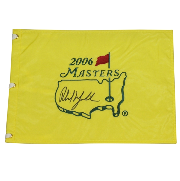 Phil Mickelson Signed 2006 Masters Flag JSA ALOA