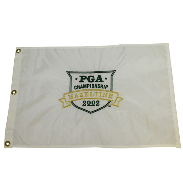 2002 PGA Championship Embroidered Flag White Version - Rich Beem Winner