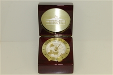 2001 Masters Wooden Opening Clock w/ World Time Dial & Augusta National Clubhouse