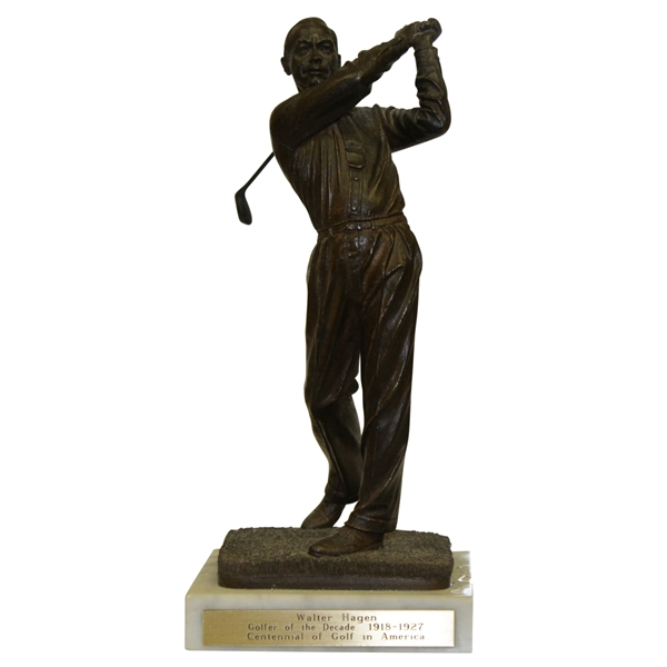 Walter Hagen Bronze Statue Mid-Swing - Golfer of the Decade 1918 to 1927