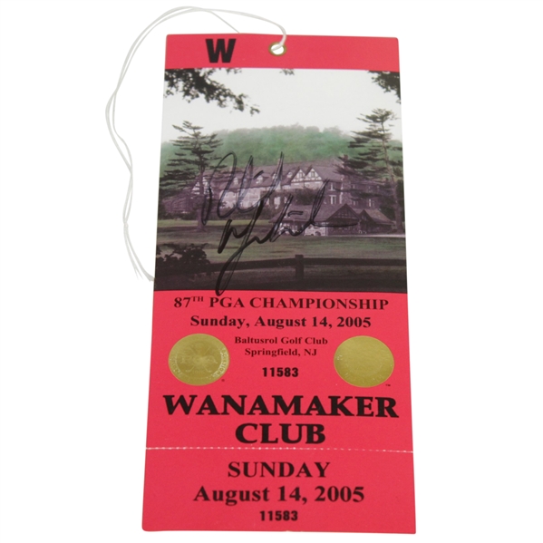 Phil Mickelson Signed 2005 PGA Championship at Baltusrol Final Round Ticket JSA ALOA