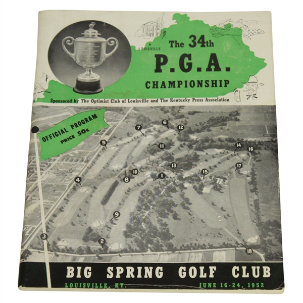 1952 PGA Championship Program - Big Spring CC - Jim Turnesa Winner
