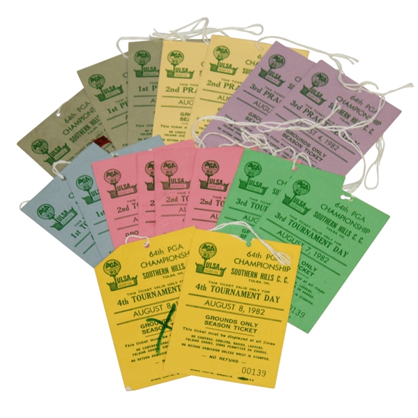 1982 PGA Championship at Southern Hills CC Tickets Set - Ray Floyd Winner