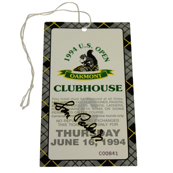 Sam Parks Jr signed 1994 US Open Ticket JSA ALOA