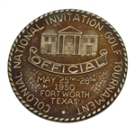 1950 Colonial Invitational Tournament Marshall Badge / Medal - Sam Snead Winner