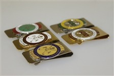 PGA Championship Money Clips / Badges - 1980, 1981, 1983, 1985 & 1986