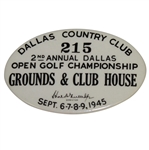 1945 Dallas Golf Open Championship at Dallas CC Series Badge - Sam Snead Victory