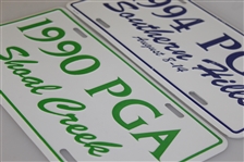 1990 & 1994 Official PGA Championship License Plates - Shoal Creek & Southern Hills