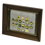 Masters Tournament Employee Pins (19) In Framed Piece - Run of 1998-2016