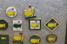 Masters Tournament Employee Pins (19) In Framed Piece - Run of 1998-2016