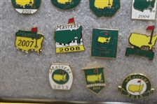 Masters Tournament Employee Pins (19) In Framed Piece - Run of 1998-2016