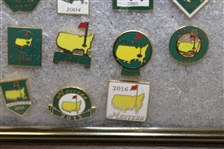 Masters Tournament Employee Pins (19) In Framed Piece - Run of 1998-2016