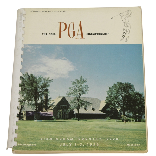 1953 PGA Championship at Birmingham CC Program - Walter Burkemo Winner