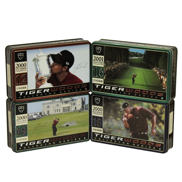 Tiger Woods Nike Tiger Slam Balls in Tin Collectors Boxes - Set of 4