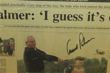 Arnold Palmer & Caddie Wayne Beck Signed 1995 'The Open' Newspaper - Last Open Championship JSA ALOA