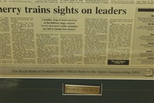 Arnold Palmer & Caddie Wayne Beck Signed 1995 'The Open' Newspaper - Last Open Championship JSA ALOA