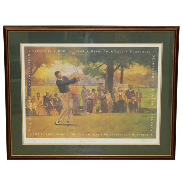Byron Nelson Signed 11 In a Row Print Limited to 50 -  Commemorating Historic 1945 win Streak JSA ALOA