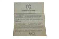 Tribute to Bobby Jones Inaugural 1976 Memorial Tournament Scorecard, Pairing Sheet & Correspondence 