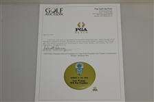 1975 PGA Championship at Firestone CC Past PGA President Leo Fraser's Credentials Badge - Nicklaus Win