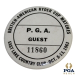 1963 Ryder Cup PGA Guest Credentials Badge - East Lake Country Club