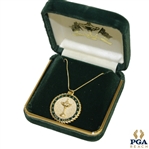 2006 Ryder Cup at The K Club 14k Gold Necklace w/ Emerald Green Accents - In Original Box