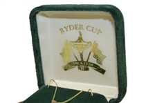 2006 Ryder Cup at The K Club 14k Gold Necklace w/ Emerald Green Accents - In Original Box