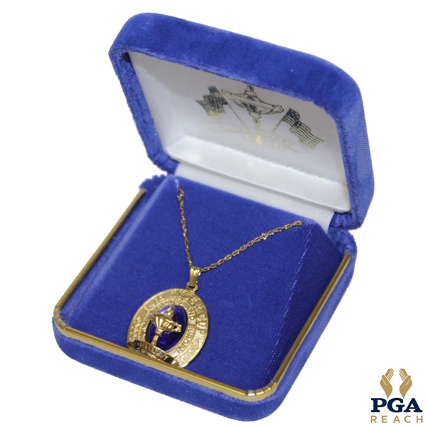 2002 Ryder Cup at The Belfry 10kt Gold Necklace- In Original Box