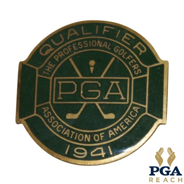 1941 PGA Championship at Cherry Hills Contestant Badge - Vic Ghezzi Winner - Near Mint