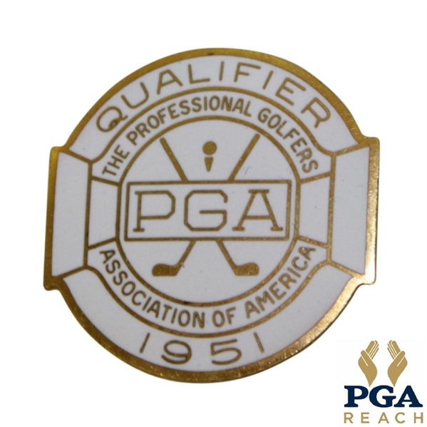 1951 PGA Championship at Oakmont C.C. Contestant Badge - Sam Snead Win - Excellent Condition