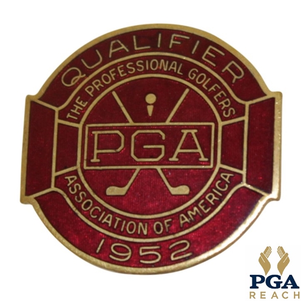 1952 PGA Championship at Big Spring CC Contestant Badge - Jim Turnesa Winner - Very Good Condition