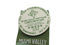 1957 PGA Championship at Miami Valley Press Badge & Ribbon - Winner Lionel Hebert