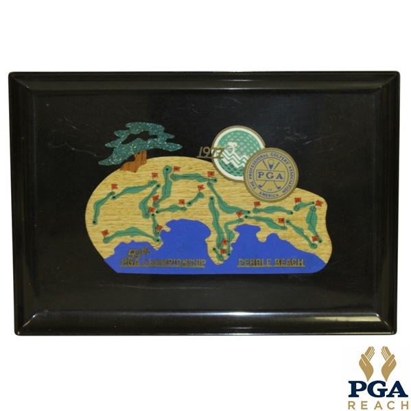 1977 PGA Championship at Pebble Beach Serving Tray - Lanny Wadkins Winner