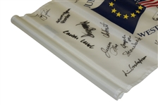 Rory McIlroy (Age 15) & Tony Finau (Age 14) Signed 2004 Junior Ryder Tournament Used Flag - US & Europe Teams JSA ALOA