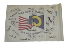 Rory McIlroy (Age 15) & Tony Finau (Age 14) Signed 2004 Junior Ryder Tournament Used Flag - US & Europe Teams JSA ALOA