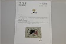 Rory McIlroy (Age 15) & Tony Finau (Age 14) Signed 2004 Junior Ryder Tournament Used Flag - US & Europe Teams JSA ALOA