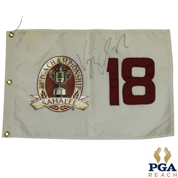 Vijay Singh Signed 1998 PGA Championship Flag w/ Stitched 18 JSA ALOA