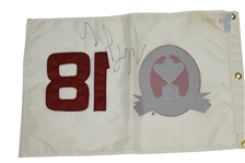 Vijay Singh Signed 1998 PGA Championship Flag w/ Stitched '18' JSA ALOA