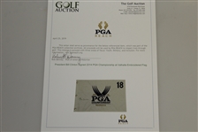 President Bill Clinton Signed 2014 PGA Championship at Valhalla Embroidered Flag JSA ALOA