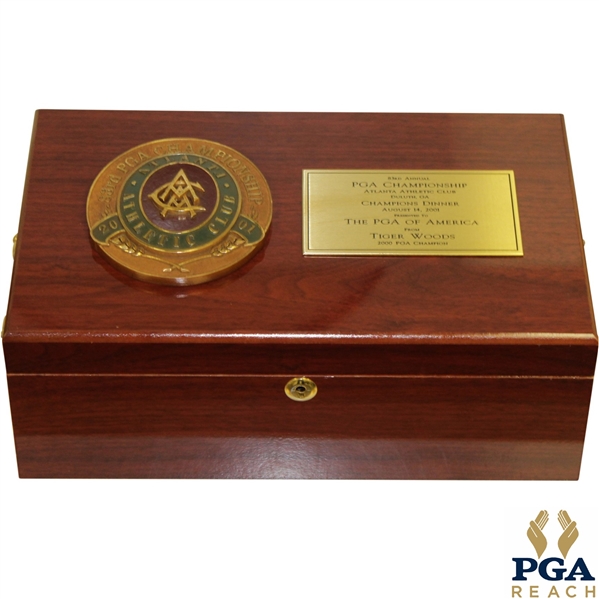 Tiger Woods 2000 PGA Championship-Champions Dinner Gift Humidor w/ Thank You Card - Seldom Seen