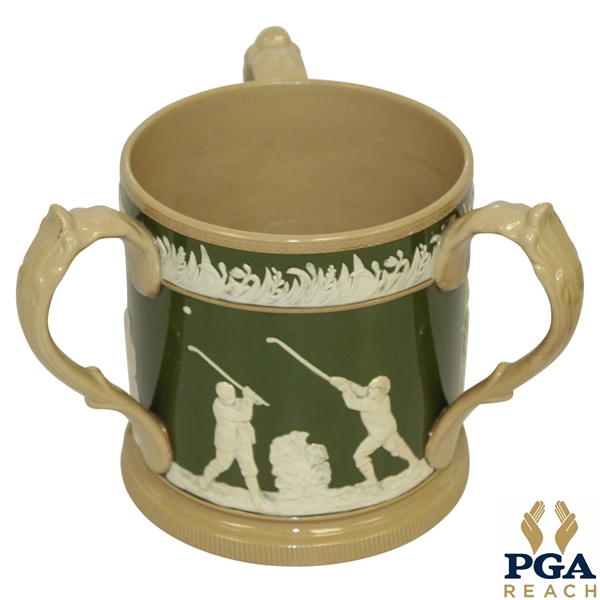 Copeland Spode Relief Decorated Three Handled Mug - Numbered & Stamped