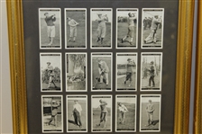 1927 Churchman Famous Golfers Set of 50 Cards Framed Presentation - Inc. Morris, Jones & Vardon