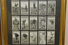 1927 Churchman Famous Golfers Set of 50 Cards Framed Presentation - Inc. Morris, Jones & Vardon