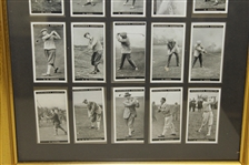 1927 Churchman Famous Golfers Set of 50 Cards Framed Presentation - Inc. Morris, Jones & Vardon